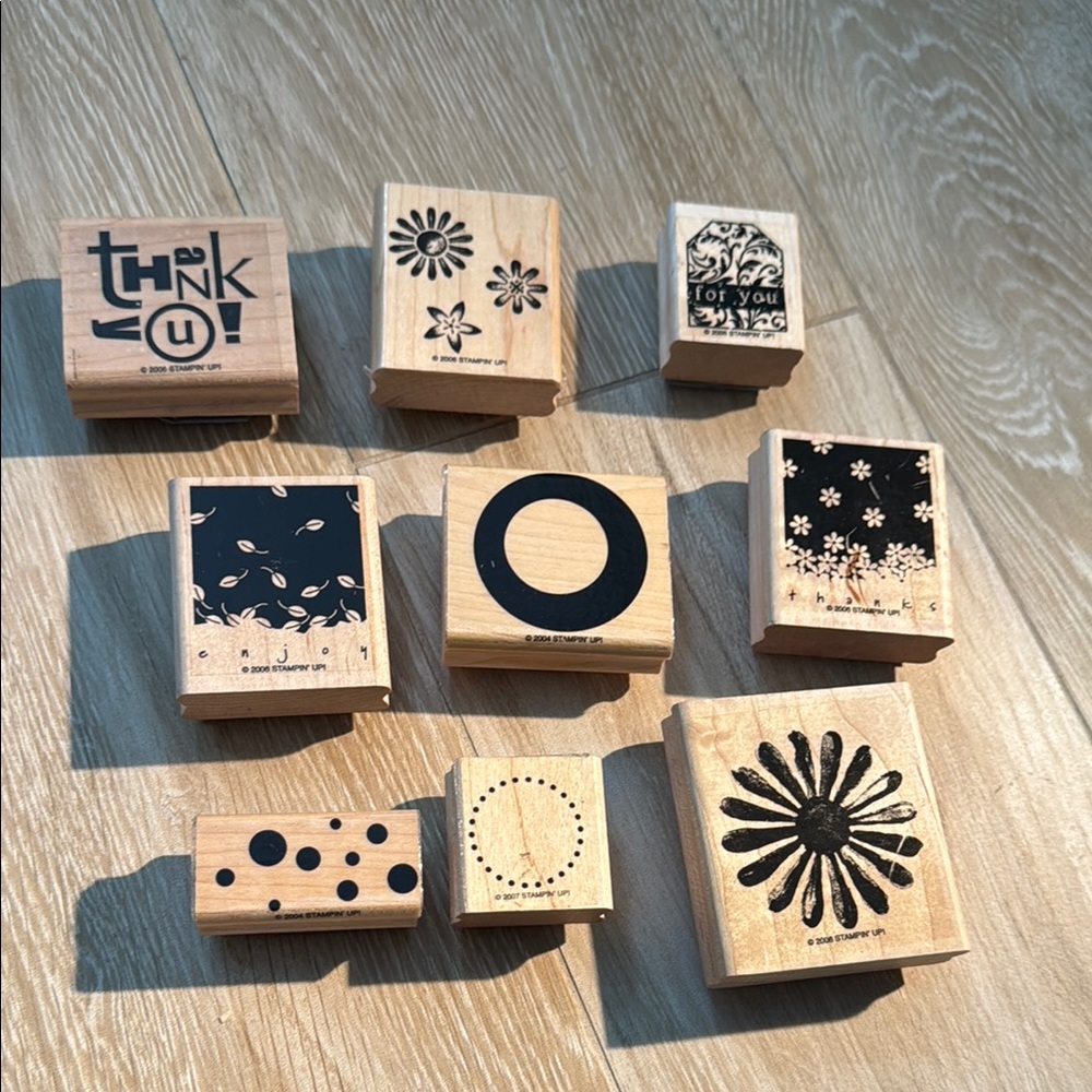 Lot of Stampin' Up Wooden Rubber Stamp Set